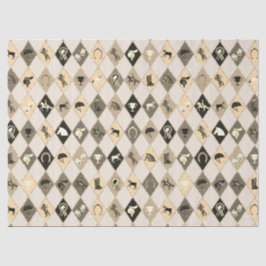 Stilvoll Beige Creme Reittier Diamond Muster Seidenpapier