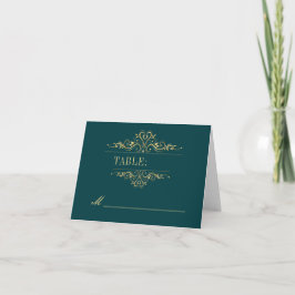 Stilvoll benetzelgrüner goldener Rahmen Hochzeitso Karte