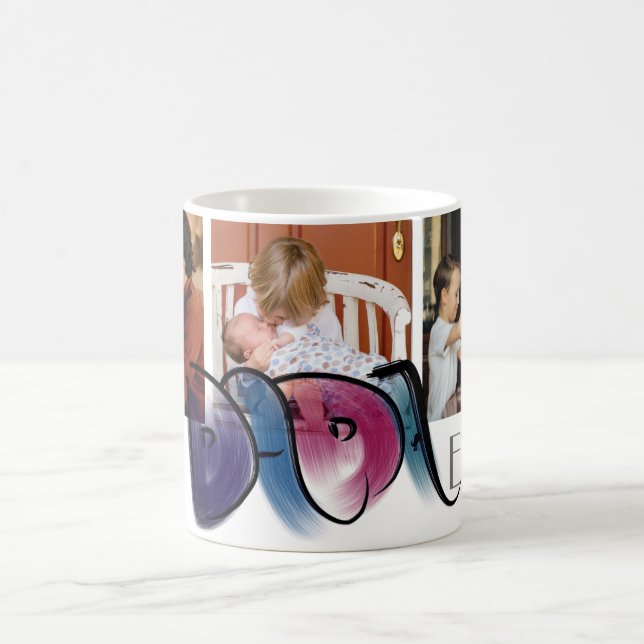 Stilvoll Best Dada Ever Handwriting 3 Fotos Kaffeetasse (Mittel)