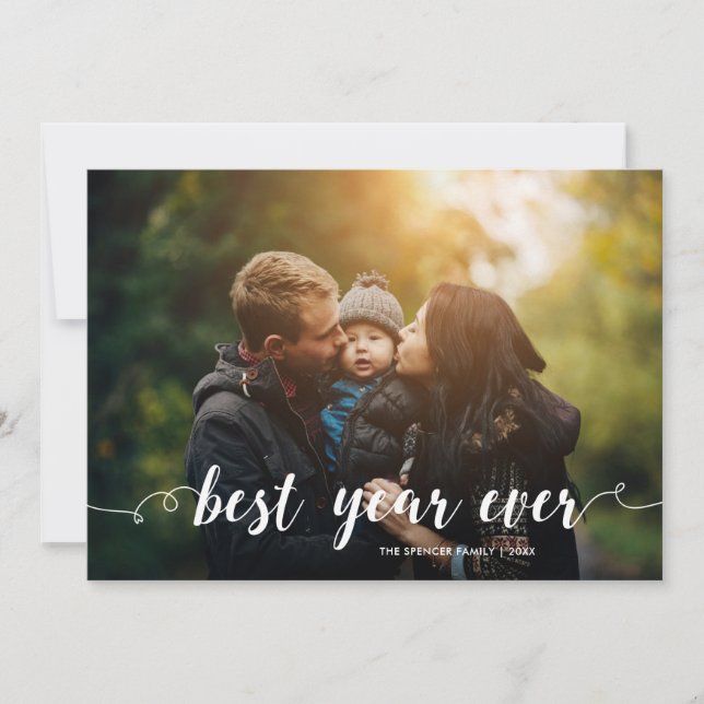Stilvoll Best Year Ever Full Foto Weihnachten (Vorderseite)