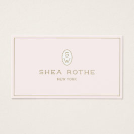 Stilvoll blassrosa Beruflich Modernes Monogramm