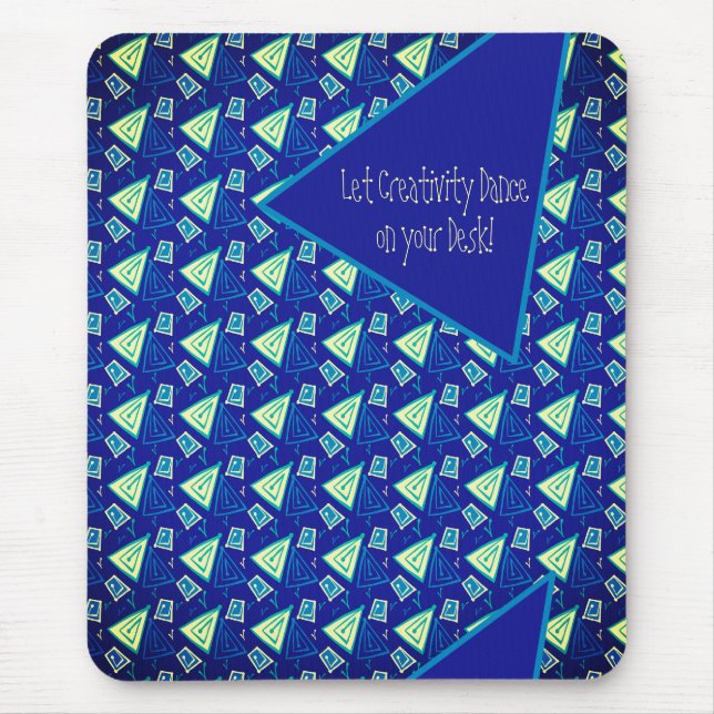 Stilvoll blau und gelb inspirierend mousepad (Vorne)