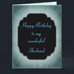 Stilvoll blau und schwarz Happy Birthday Husband Karte<br><div class="desc">Stilvoll und Chic Happy Birthday Husband Blau und schwarz modernen Design Grußkarte.</div>