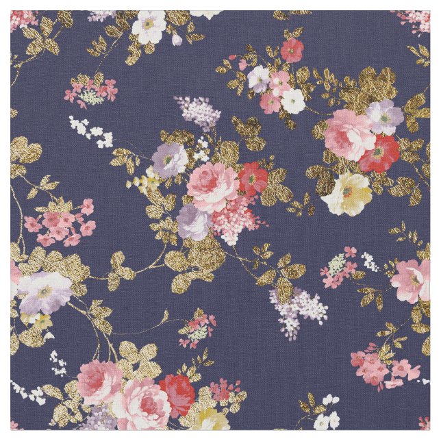 Stilvoll blaues Rosa Goldbarsch Stoff (Nahaufnahme)