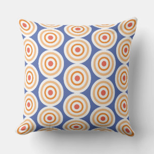Stilvoll blaues weißes Orangendesign Kunstmuster Kissen
