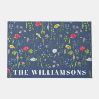 Stilvoll Boho Blue Wildblumen Floral Personalisier