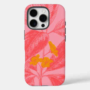 Stilvoll Botanischer Chic Blumengarten Rosa Rot iPhone 16 Pro Hülle