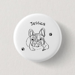 Stilvoll Bulldog Minimalistisch Button