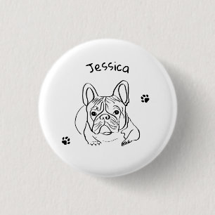 Stilvoll Bulldog Minimalistisch Button