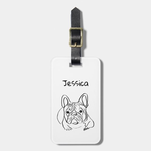 Stilvoll Bulldog Minimalistisch Gepäckanhänger (Vorderseite vertikal)