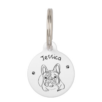 Stilvoll Bulldog Minimalistisch Haustiermarke