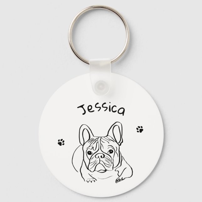 Stilvoll Bulldog Minimalistisch Schlüsselanhänger (Vorderseite)