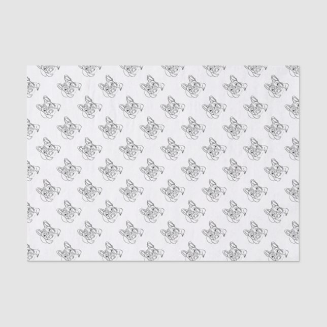 Stilvoll Bulldog Minimalistisch Seidenpapier (Vorderseite)