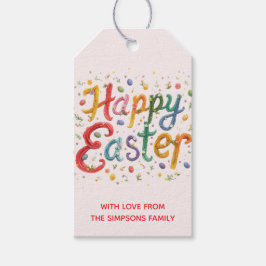 Stilvoll Bunte Florale Frohe Ostern Geschenkanhänger