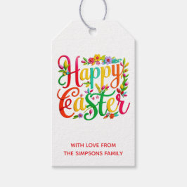 Stilvoll Bunte Florale Frohe Ostern Geschenkanhänger