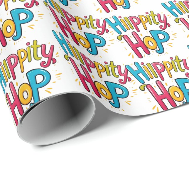 Stilvoll Bunte Florale Frohe Ostern Geschenkpapier (Rolleneckpunkt)