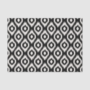 Stilvoll Chic Mod Schwarz Elfenbein Diamant Ikat M Seidenpapier