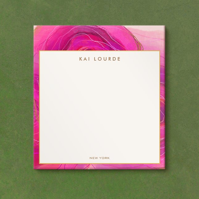 Stilvoll Chic Pink Abstrakt Watercolor Notizblock (Von Creator hochgeladen)