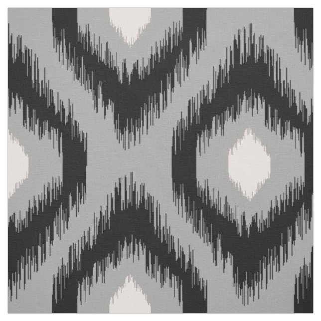 Stilvoll Chic Pink Black Diamond Ikat Muster Stoff (Muster)