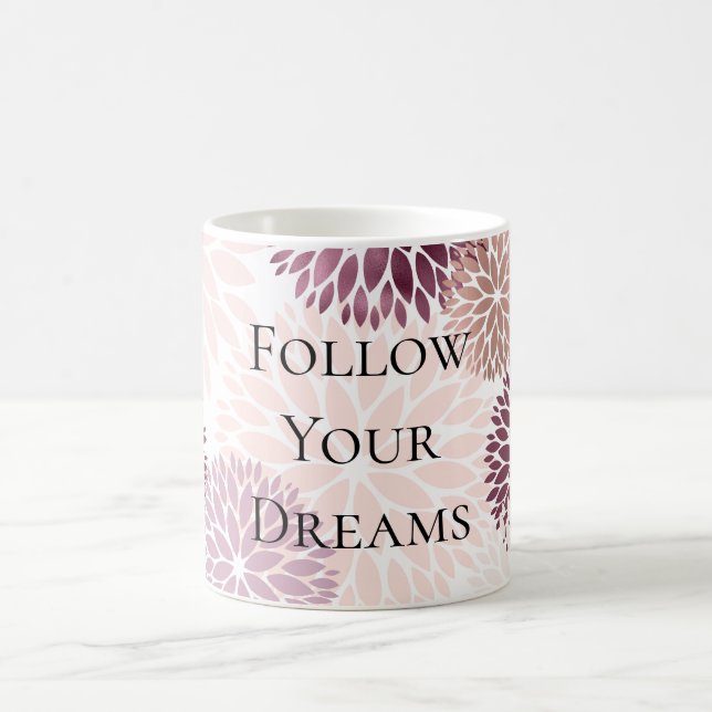 Stilvoll Chic Pink Floral Kaffeetasse (Mittel)