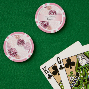 Stilvoll Chic Pink Floral Pokerchips