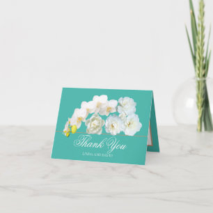 Stilvoll Chic Weiße Rosen Orchideen Pfingstrose Da Dankeskarte