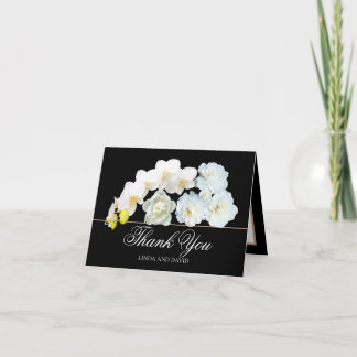 Stilvoll Chic Weiße Rosen Orchideen Pfingstrose Da Dankeskarte