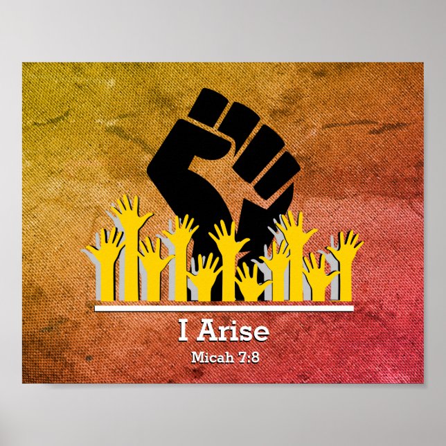 Stilvoll Christlich I ARISE Micah 7:8 Motivierend Poster (Vorne)