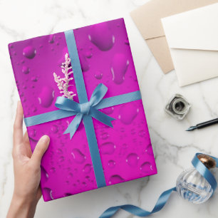 Stilvoll Cool rosa Wassertropfen Geschenkpapier