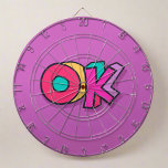 Stilvoll Coole "OK" kühne Lila Sportfreude Dartscheibe<br><div class="desc">Genießen Sie Ihren Spielraum mit unserem Coolen,  stilvollen Lila Sportdart Board "OK". Mit fett lila Farben und einem trendigen 'OK' Design fügt dieses Dart-Board Ihrem Gaming-Setup Stil und Flair hinzu.</div>
