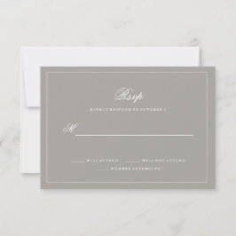 Stilvoll Deep Gray Wedding RSVP Karte
