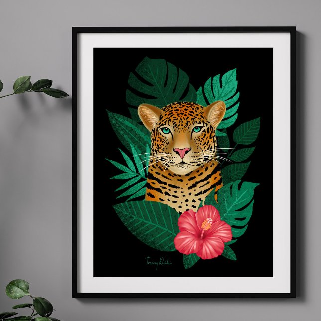 Stilvoll Dschungel Leopard Blumenmuseum | Grünes S Poster (Von Creator hochgeladen)
