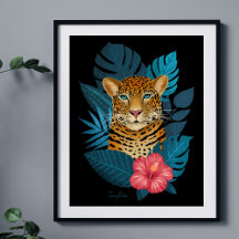 Stilvoll Dschungel Leopard Blumenmuseum | Navy Blu