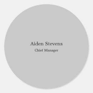 Stilvoll Einfach Schlicht Grau Minimalistisch Runder Aufkleber