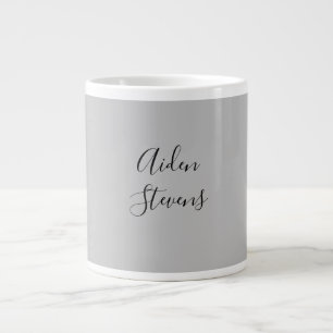 Stilvoll Einfach Schlicht Grau Minimalistische Kal Jumbo-Tasse