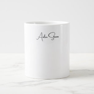 Stilvoll Einfach Schlicht Schwarz & Weiß Minimalis Jumbo-Tasse