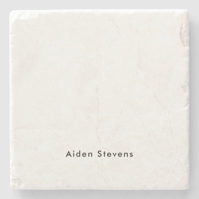 Stilvoll Einfach Schlicht Schwarz & Weiß Minimalis Steinuntersetzer (Vorderseite)