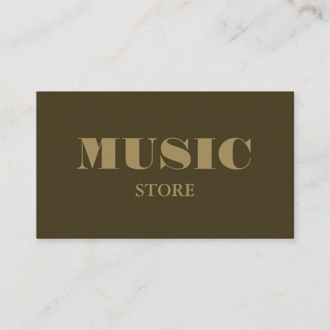 Stilvoll eingerichteter Music Store Visitenkarte (Vorderseite)