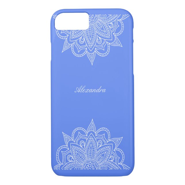 Stilvoll & elegant Blue & White Mandala Lace Case-Mate iPhone Hülle (Rückseite)