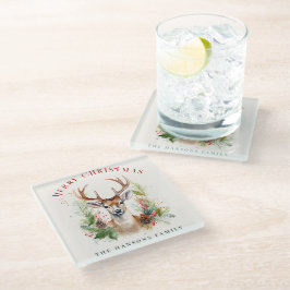 Stilvoll & elegant Deer Christmas Gärten Custom Glasuntersetzer