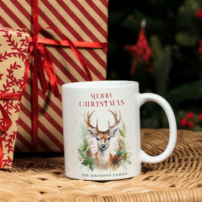 Stilvoll & elegant Deer Christmas Gärten Custom Kaffeetasse (Von Creator hochgeladen)