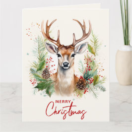 Stilvoll & elegant Deer Custom Foto Weihnachten Karte