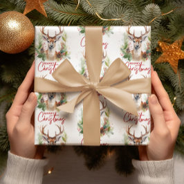 Stilvoll & elegant Grün des Hirschen Geschenkpapier