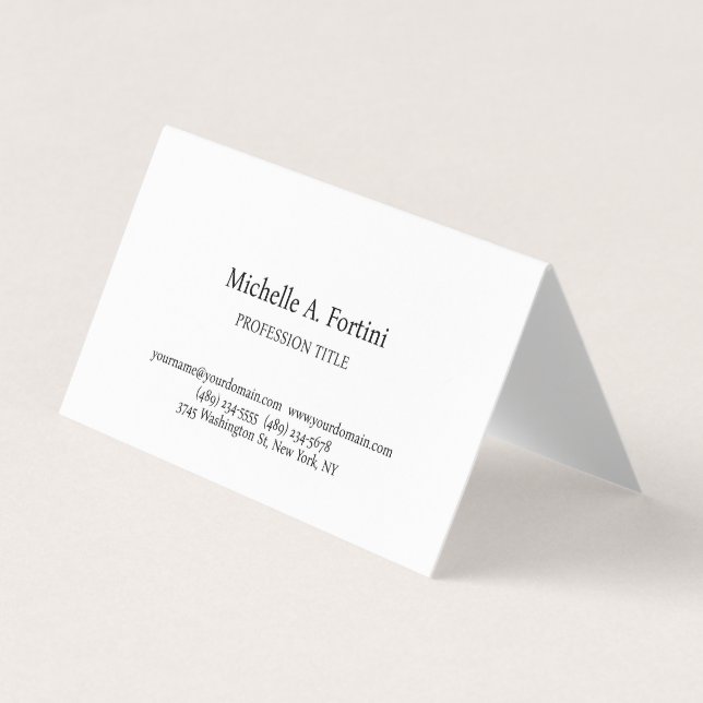 Stilvoll elegant Schlicht, einfach Minimalistisch Visitenkarten (Vorderseite)