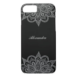 Stilvoll & elegant Schwarz & Weiß Mandala Lace Case-Mate iPhone Hülle