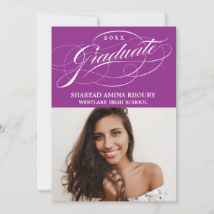 STILVOLL ELEGANTE SCHRIFT 2 ABSCHLUSSPARTY-EINLADU EINLADUNG