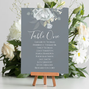 Stilvoll elegante staubblaue florale Rezeption