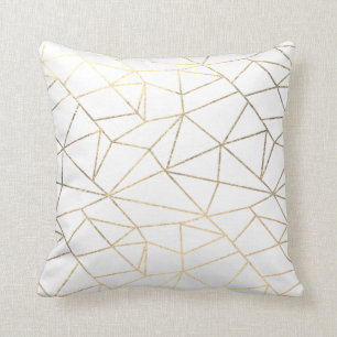 Stilvoll-elegantes, weißes Gold geometrisch Kissen