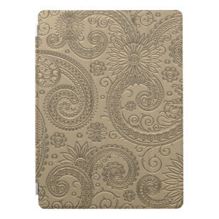 Stilvoll Etched Modern Gold Paisley Floral Muster iPad Pro Hülle