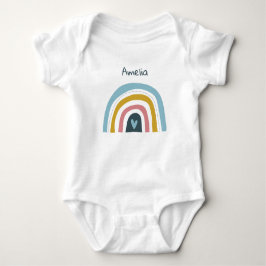 Stilvoll farbiger Regenbogen Baby Strampler